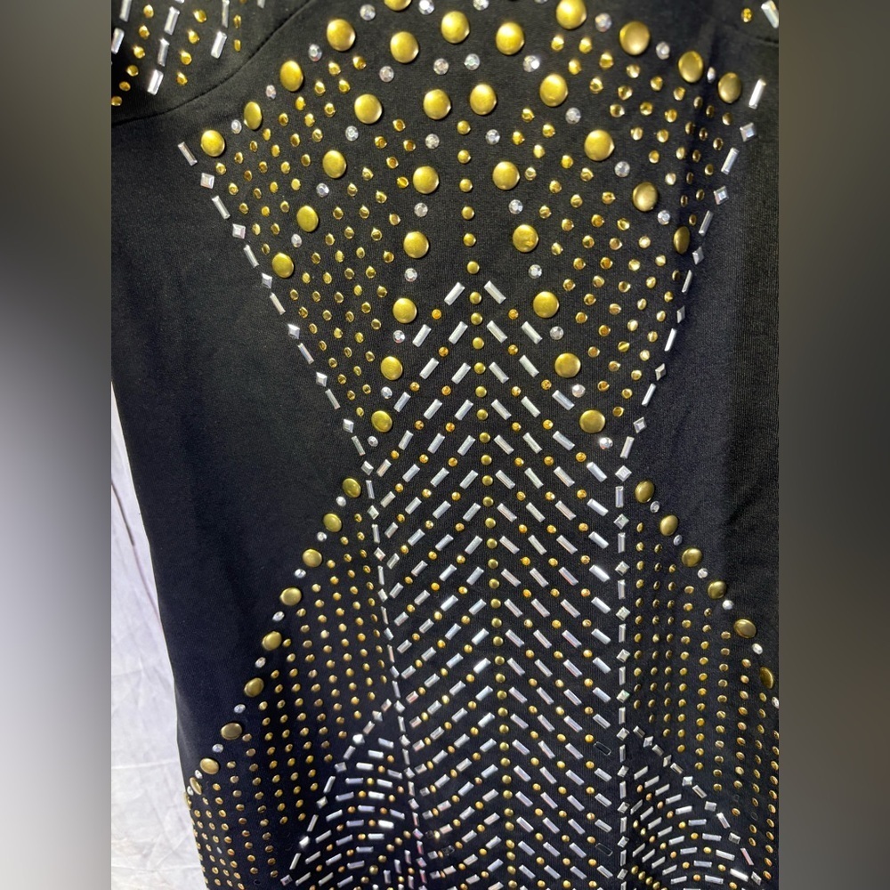 Bebe Elegant Black beaded Studded halter Dress XS - Picture 3 of 6
